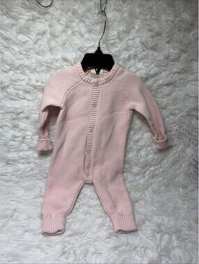 First Impressions Babygirl Button Knit Jumpsuit Size 6-9 M